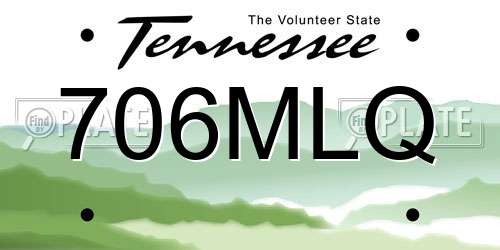 706MLQ Tennessee License Plate