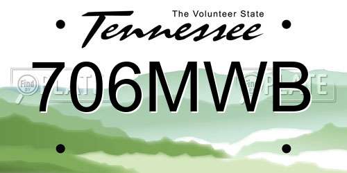 706MWB Tennessee License Plate
