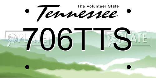 706TTS Tennessee License Plate