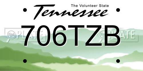 706TZB Tennessee License Plate