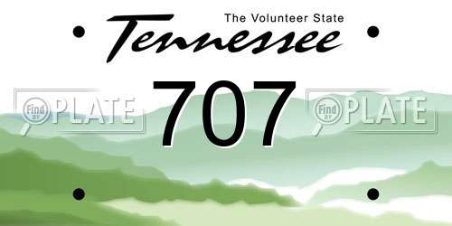 707 Tennessee License Plate