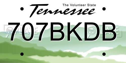 707BKDB Tennessee License Plate