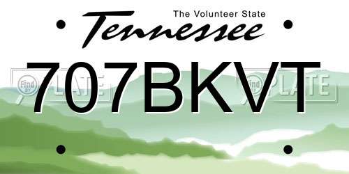 707BKVT Tennessee License Plate