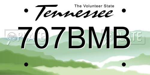 707BMB Tennessee License Plate