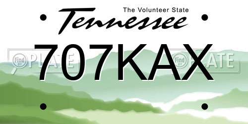 707KAX Tennessee License Plate