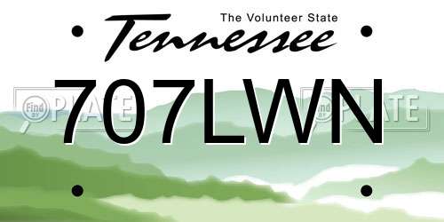 707LWN Tennessee License Plate