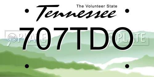 707TDO Tennessee License Plate
