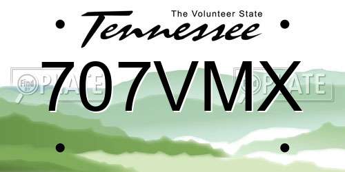 707VMX Tennessee License Plate