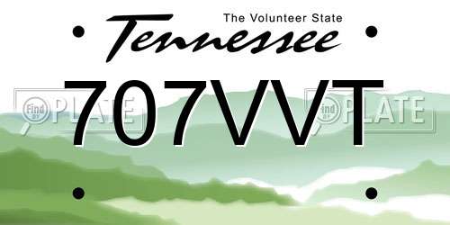 707VVT Tennessee License Plate