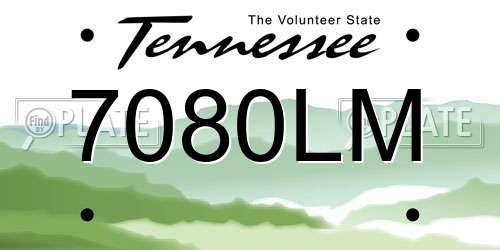 7080LM Tennessee License Plate