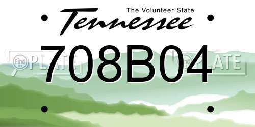 708B04 Tennessee License Plate
