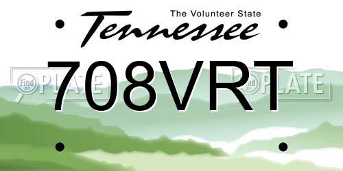 708VRT Tennessee License Plate