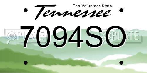 7094SO Tennessee License Plate