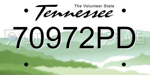 70972PD Tennessee License Plate