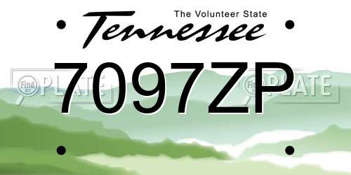 7097ZP Tennessee License Plate