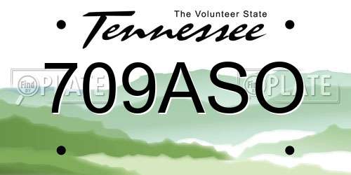 709ASO Tennessee License Plate