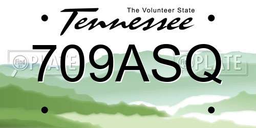 709ASQ Tennessee License Plate
