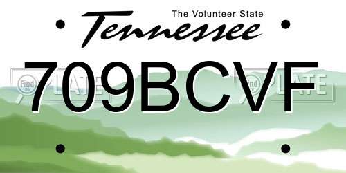 709BCVF Tennessee License Plate