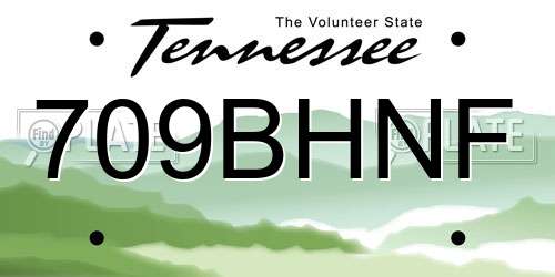 709BHNF Tennessee License Plate