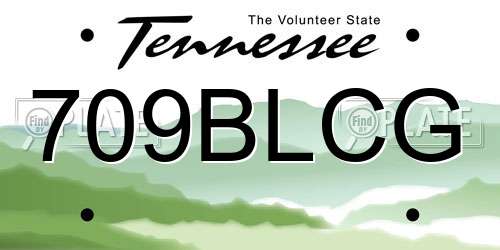 709BLCG Tennessee License Plate