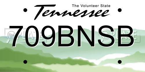 709BNSB Tennessee License Plate