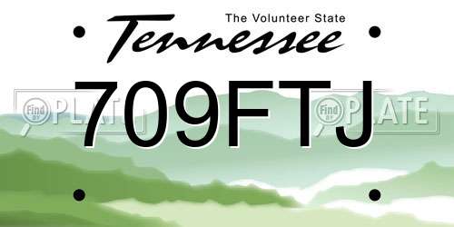 709FTJ Tennessee License Plate