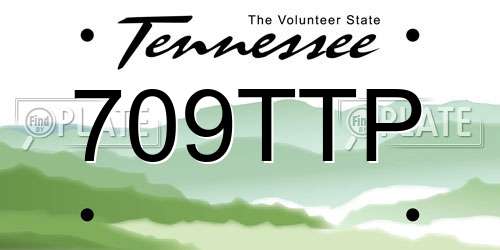 709TTP Tennessee License Plate