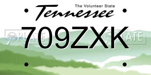 709ZXK Tennessee License Plate