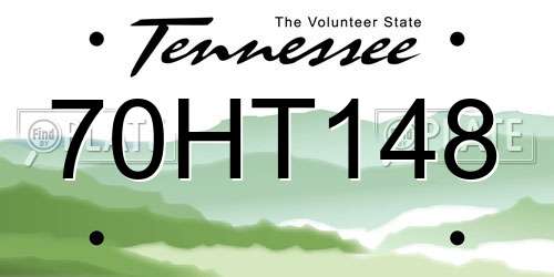 70HT148 Tennessee License Plate