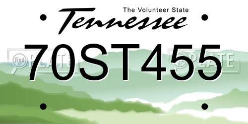 70ST455 Tennessee License Plate