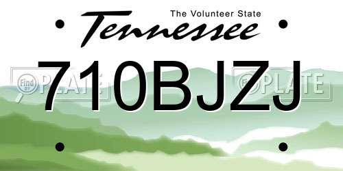 710BJZJ Tennessee License Plate