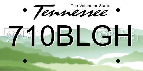 710BLGH Tennessee License Plate