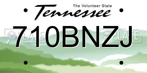 710BNZJ Tennessee License Plate