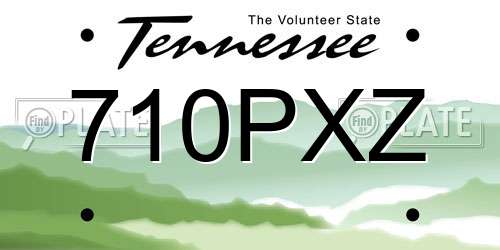 710PXZ Tennessee License Plate