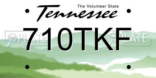 710TKF Tennessee License Plate