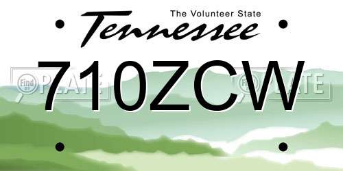 710ZCW Tennessee License Plate