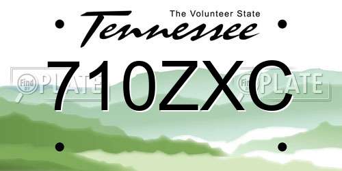 710ZXC Tennessee License Plate