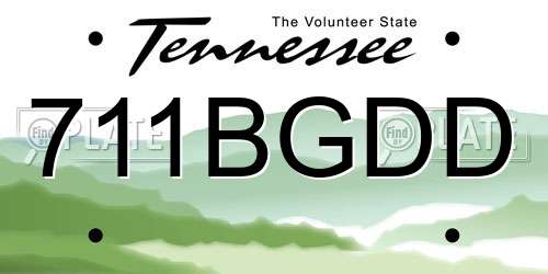 711BGDD Tennessee License Plate