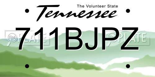 711BJPZ Tennessee License Plate
