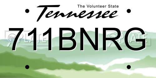 711BNRG Tennessee License Plate