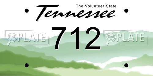 712 Tennessee License Plate