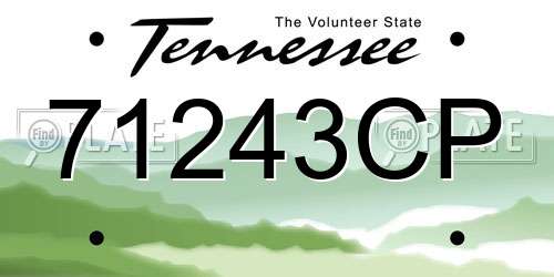 71243CP Tennessee License Plate