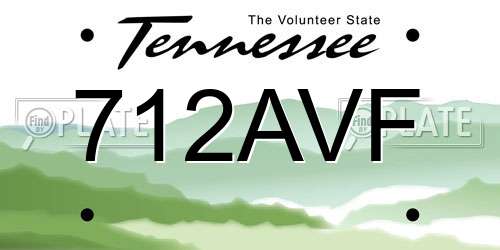 712AVF Tennessee License Plate