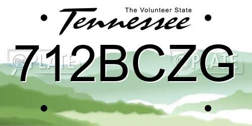 712BCZG Tennessee License Plate