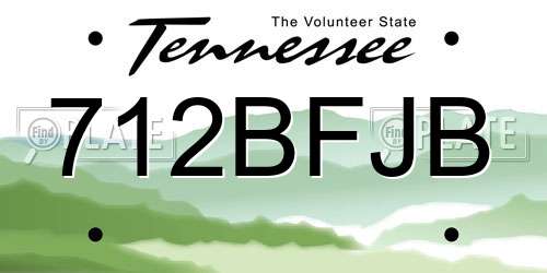 712BFJB Tennessee License Plate