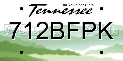 712BFPK Tennessee License Plate