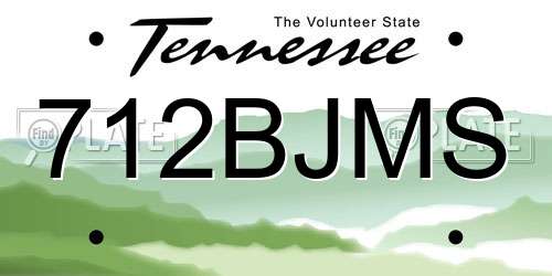 712BJMS Tennessee License Plate