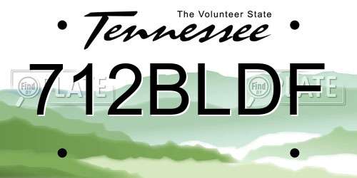 712BLDF Tennessee License Plate