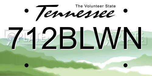 712BLWN Tennessee License Plate