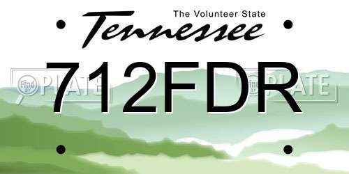 712FDR Tennessee License Plate